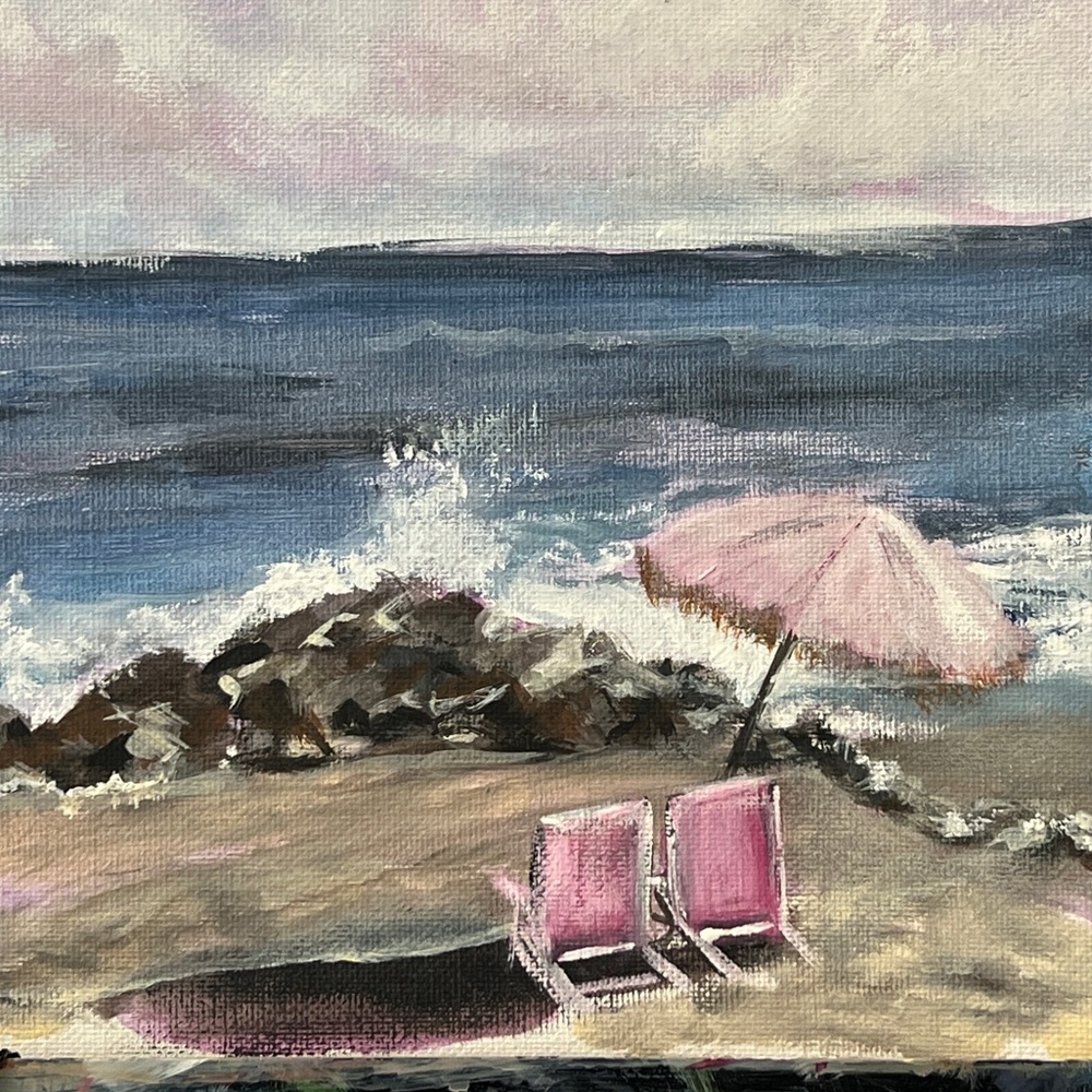 Original hand painted beach wall art decor coastal